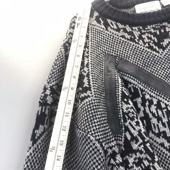 Vtg Mister Man Sweater XLT  Black White Hip Hop Biggie Style Leather - Picture 7 of 8